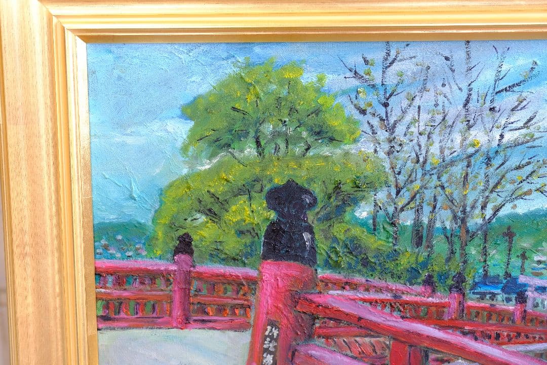 真作」服部保「トレド」風景画油絵絵画油彩画直筆サインF2号