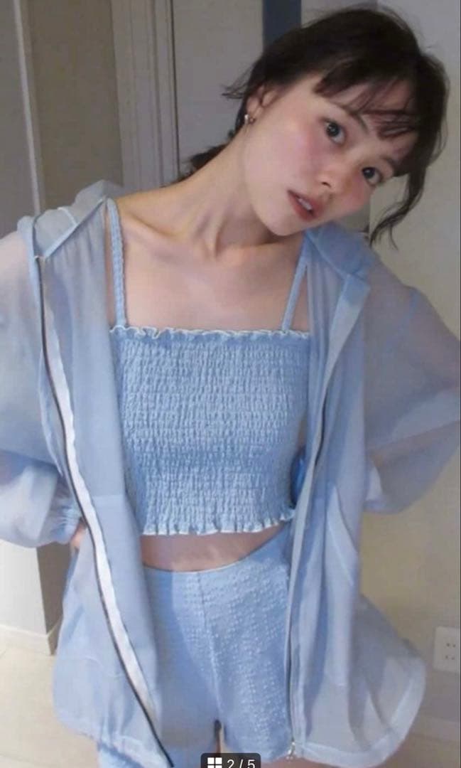 mystic シアーパーカー4SETスイムウェア ブルー Mサイズ