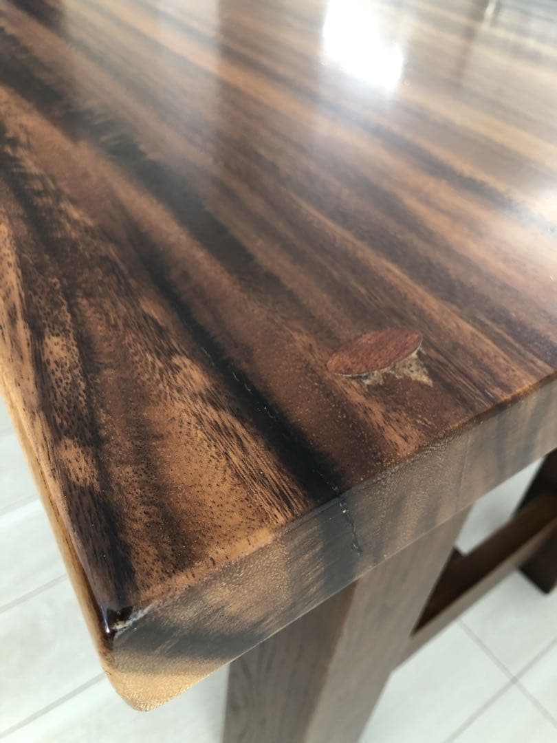 希少 一枚板　モンキーポッド　ダイニングテーブル　脚なし　木製