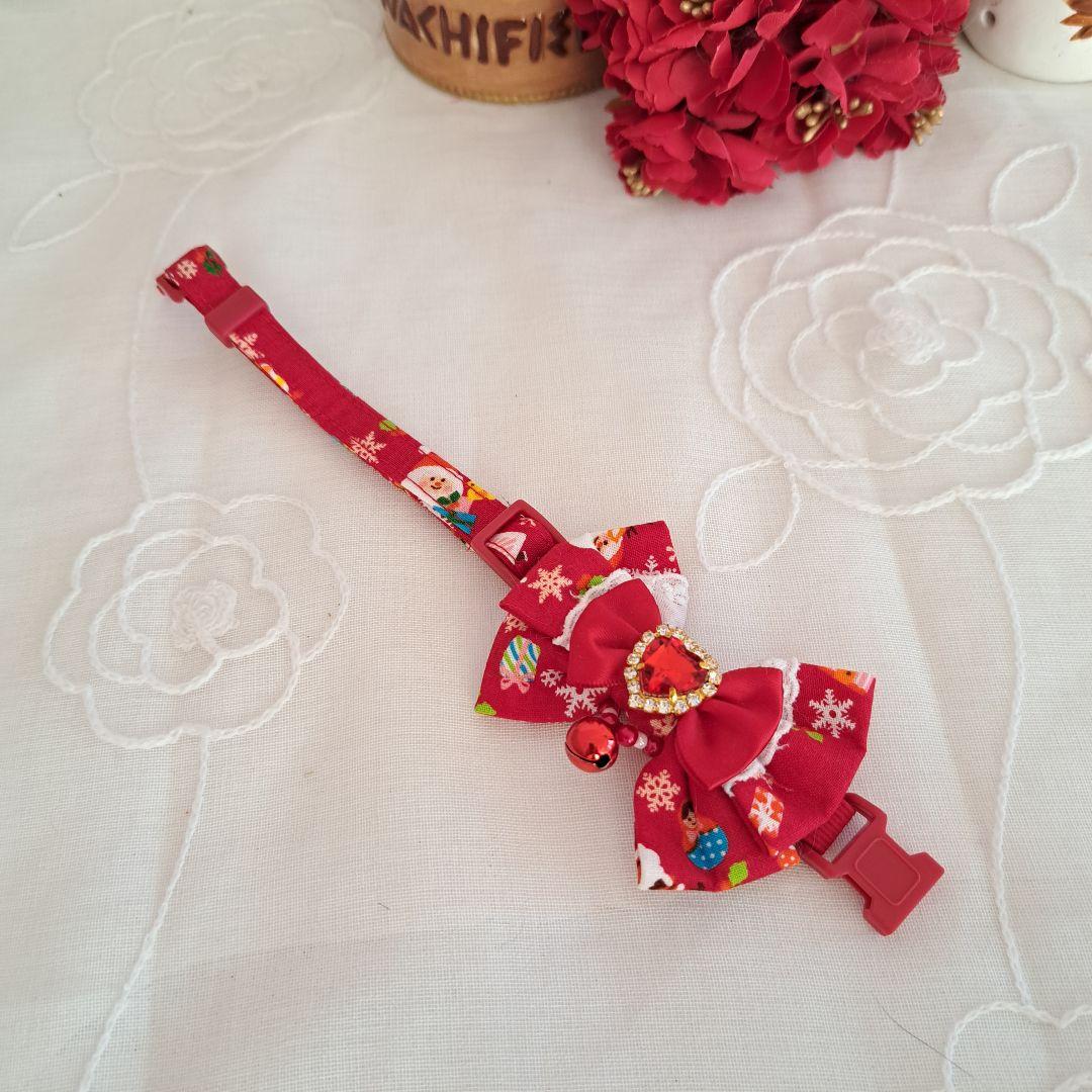 クリスマス(赤⑤)わんちゃん猫ちゃん用首輪