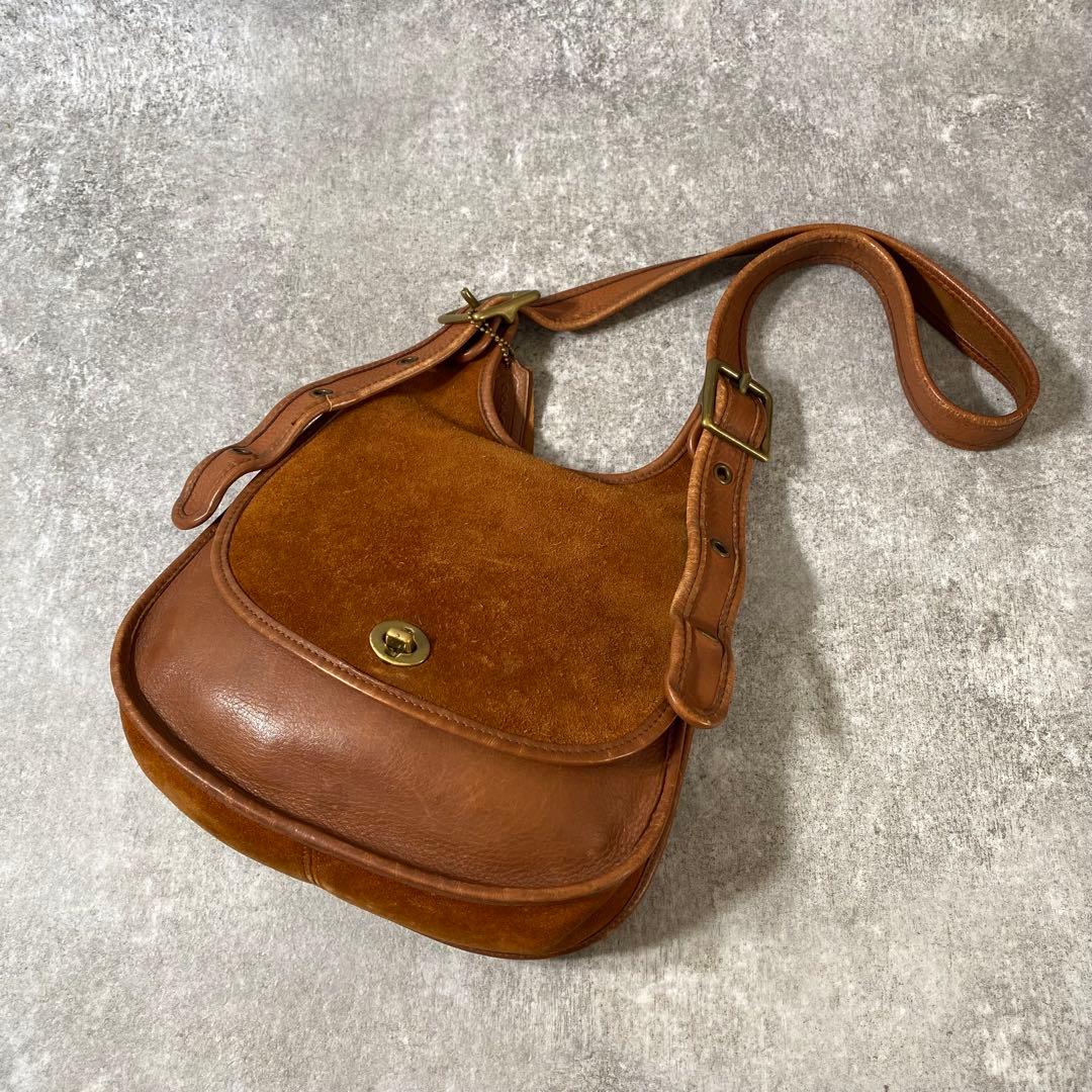 希少　オールドコーチ ショルダーバッグ 9014 ターンロック 茶 ビンテージ