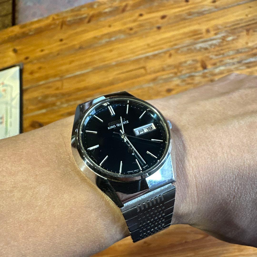 SEIKO キングクォーツ　腕時計 ブルー　稼動品　4823-8010 美品