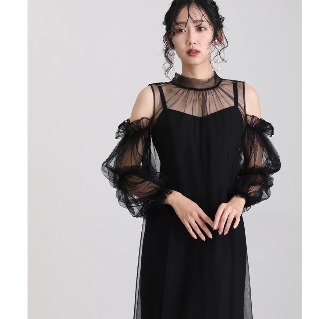 atlo 袖あり&ミモレ丈同窓会ビスチェお呼ばれ結婚式オケージョンドレス　4L