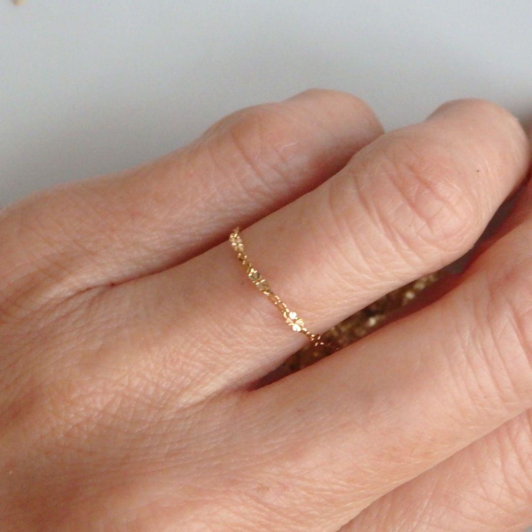 Uma Nami　k18リング　クローバーチェーン　チェーンリング