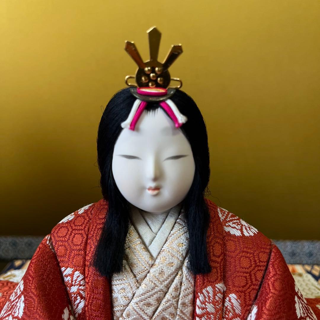 九重雛【真多呂作】男雛 女雛セット/金屏風・飾台・台座・燭台・行器付き/ひな祭り