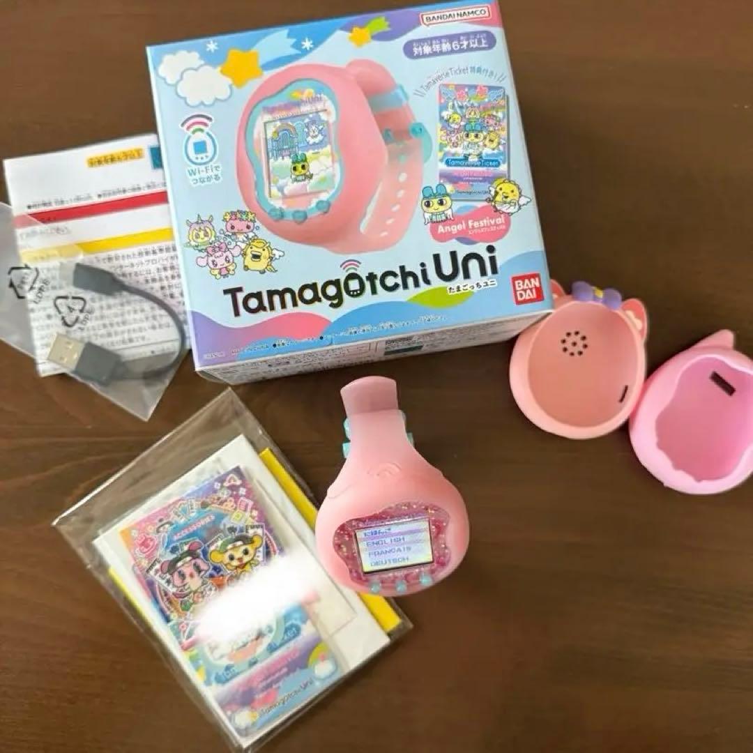 たまごっちユニ　エンジェルフェスティバル　本体　ケース・保護フィルム・スキン付き