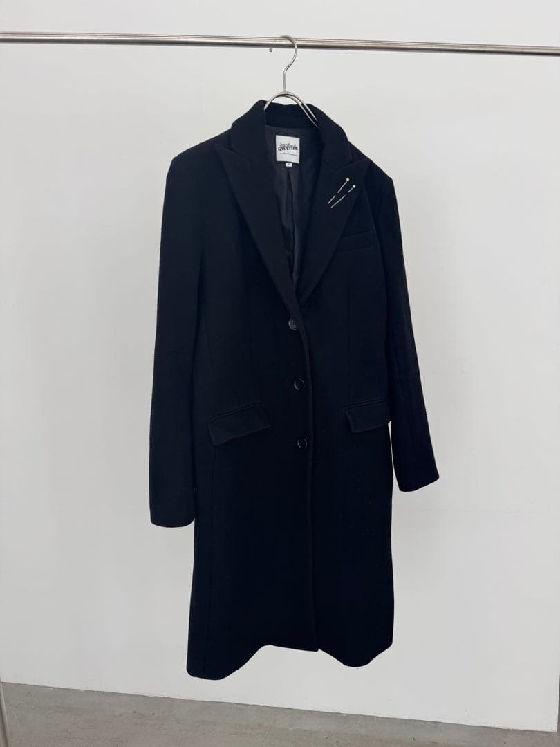 ジャンポール ゴルチエ チェスターコート まち針 刺繍 42 黒