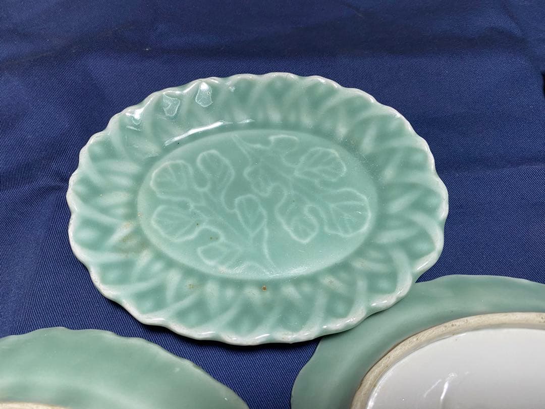 古伊万里　鍋島　青磁　中皿　五客