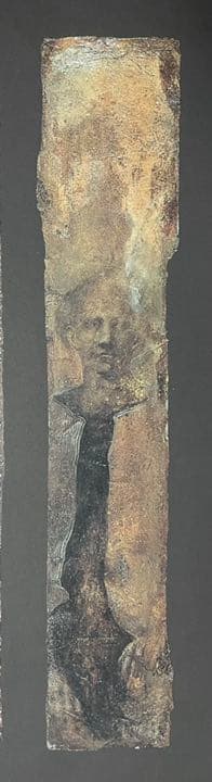 ミクストメディア : 藤浪理恵子「転位 Ⅱ」1992 額装 ミクストメディア