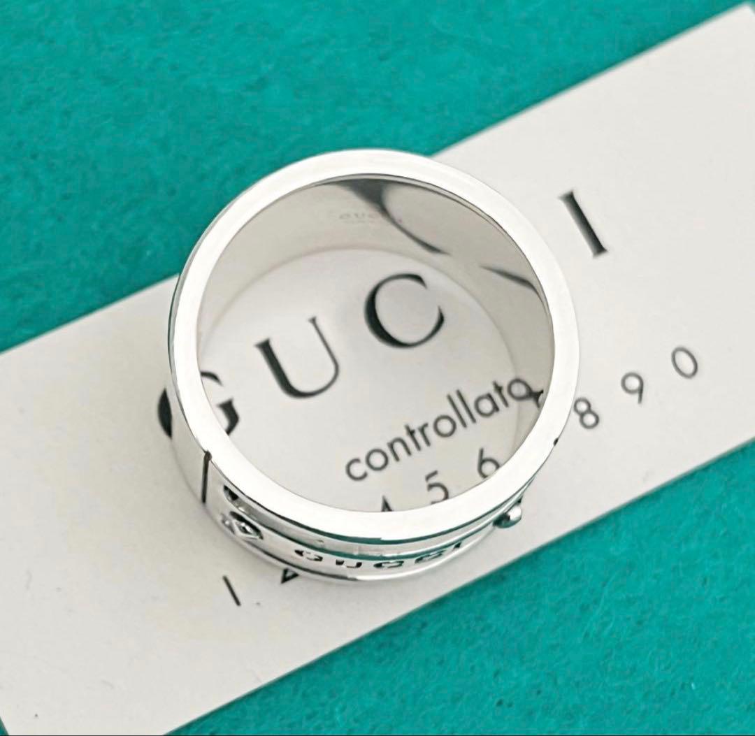 美品‼️GUCCI 指輪　ロゴワイドリング　20号
