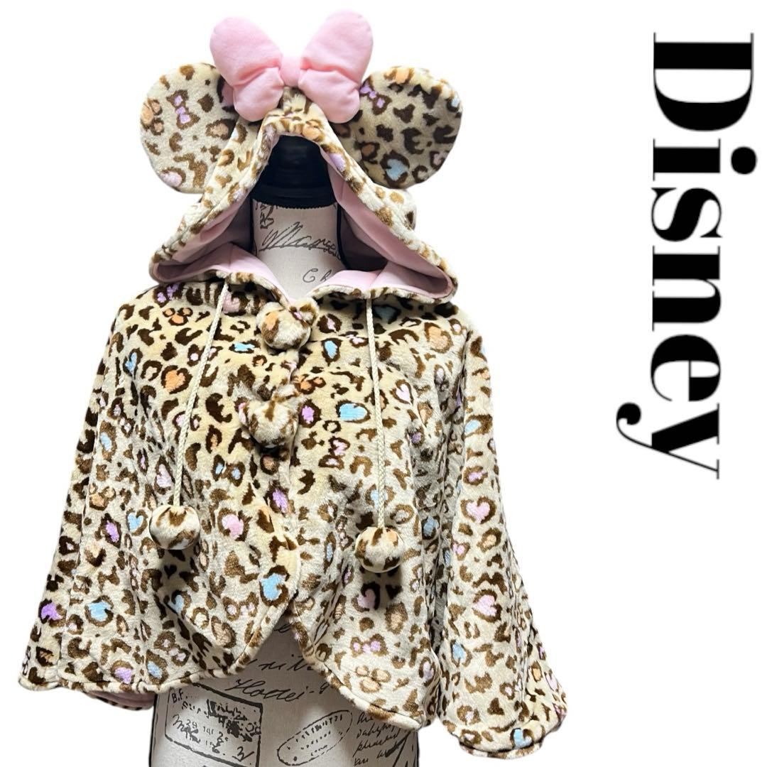 ディズニー レオパード ヒョウ柄 ファンキャップ ポンチョ ミニー