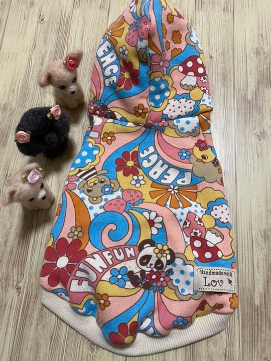 犬服 ラグランフード付き(L) ꒡̈⃝Lily꒡̈⃝ハンドメイド