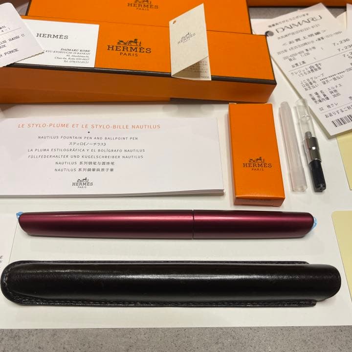 ☆ エルメス 万年筆 専用ペンケース付 ☆ スティロ・ノーチラス