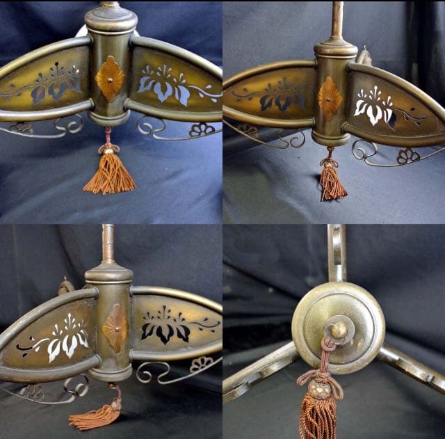 三灯式和製シャンデリア骨董電笠