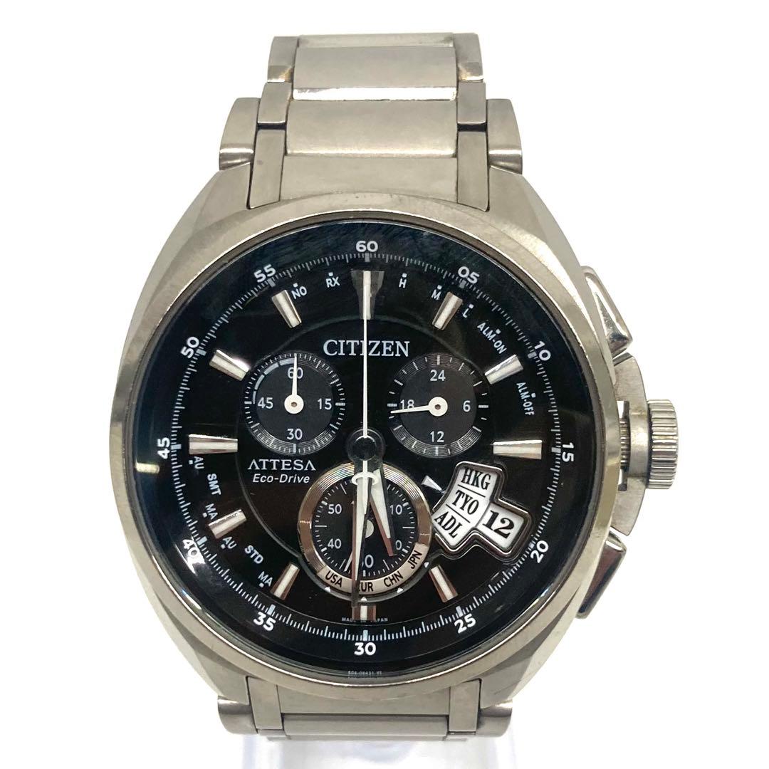 シチズン アテッサ 腕時計 クロノグラフ ジェットセッター ソーラー電波⭐︎