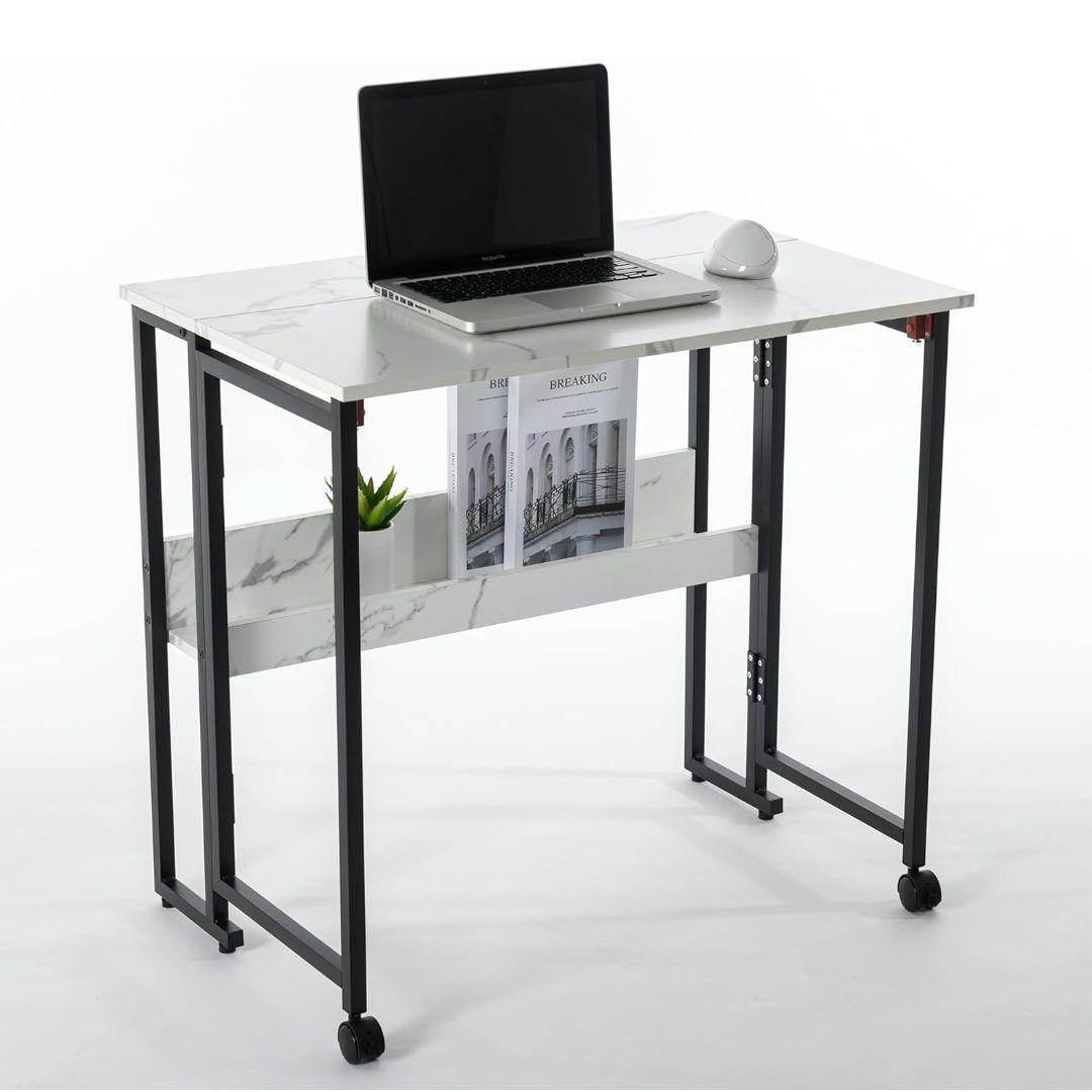 SYALEN 折りたたみデスク テレワークデスク 幅80 奥行53 高さ75cm