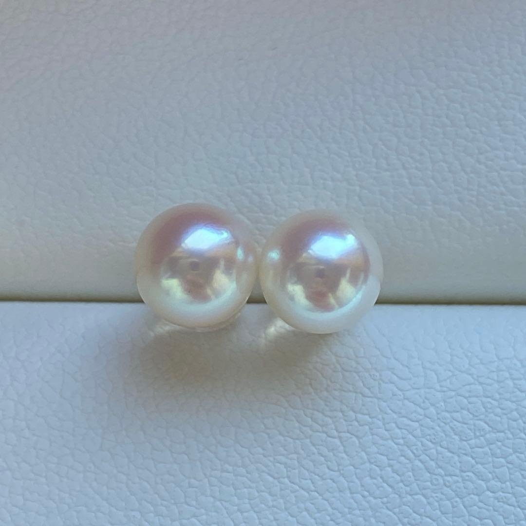 1804 あこや真珠 K18 テリ良い 6.5-7mmパールピアス Aly手作 - www