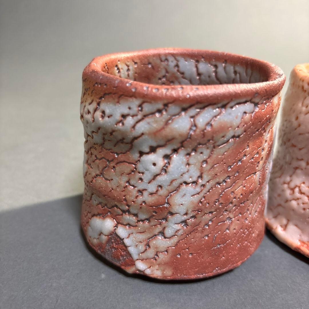 志野焼 湯呑 2客 志野焼 湯呑 2客 美術品・アンティーク・コレクション