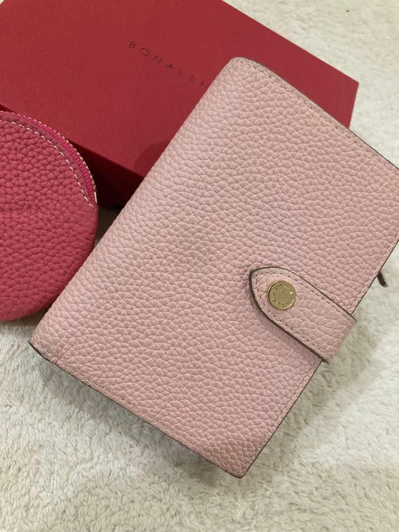 ボナベンチュラ　二つ折り財布　サクラピンク　おまけ付き