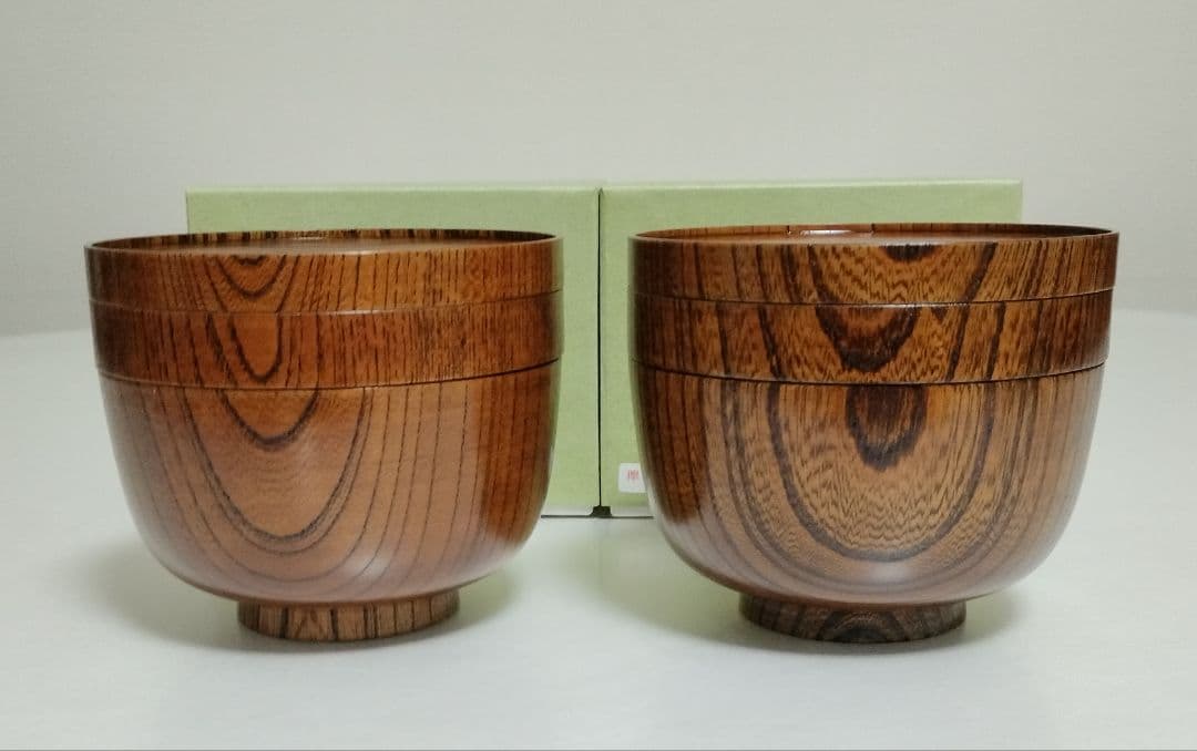 山中漆器　たに屋　欅ひとりぶん拭漆　2客　アウトドア　応量器　ミニマリスト
