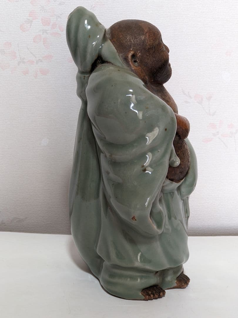 ♢希少！三田青磁 布袋 置物 七福神 江戸時代 古玩 古美術 美術品 骨董品