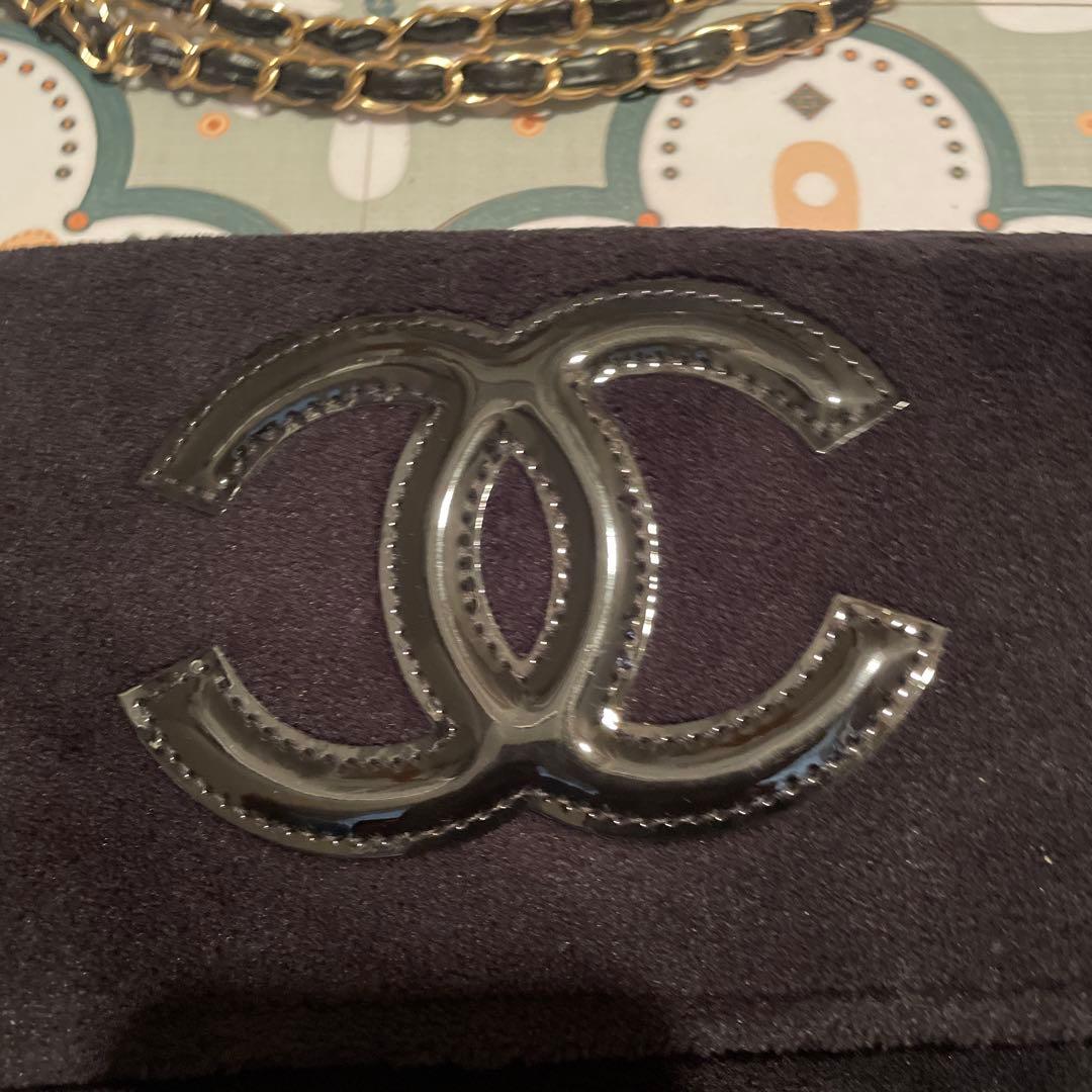 CHANEL チェーンショルダーバッグ　ブラックロゴ