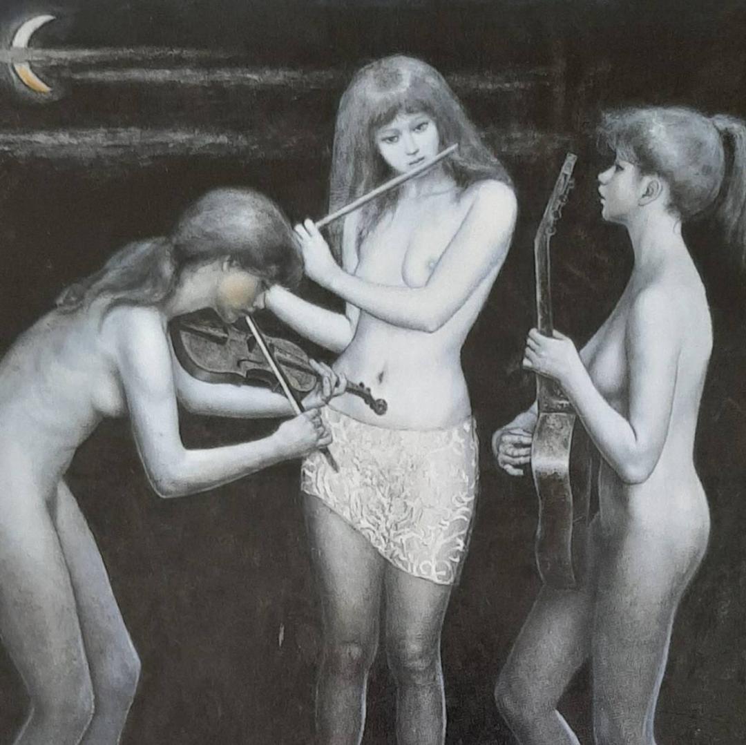 田口正子、「秋のメロディ」、希少画集の額装画、四季、風景、人気作品