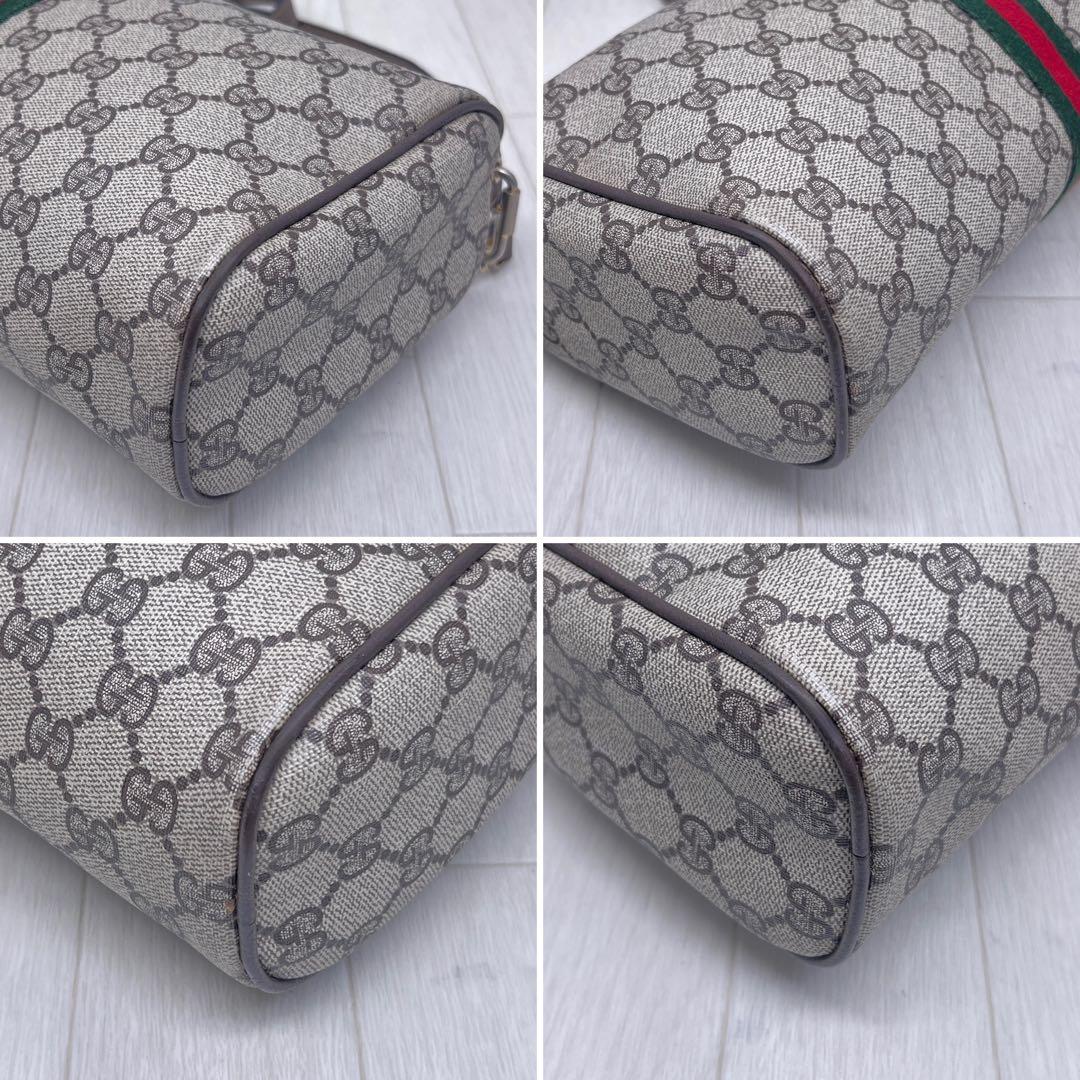 【美品】GUCCI×オールドグッチ斜めがけPVCシェリーラインショルダーバッグ