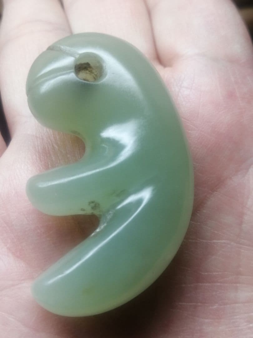 ★古墳期『糸魚川翡翠勾玉』出土品　5.50cm　『超琅玕翡翠』本物。儀式勾玉です