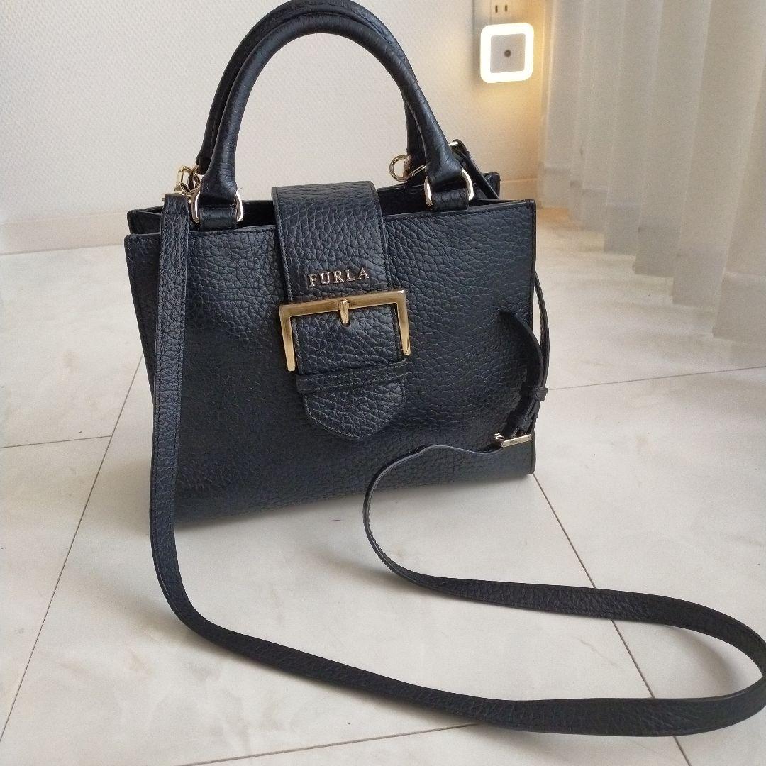furlaフルラ フロー ショルダーバッグ 2way ブラック レザー
