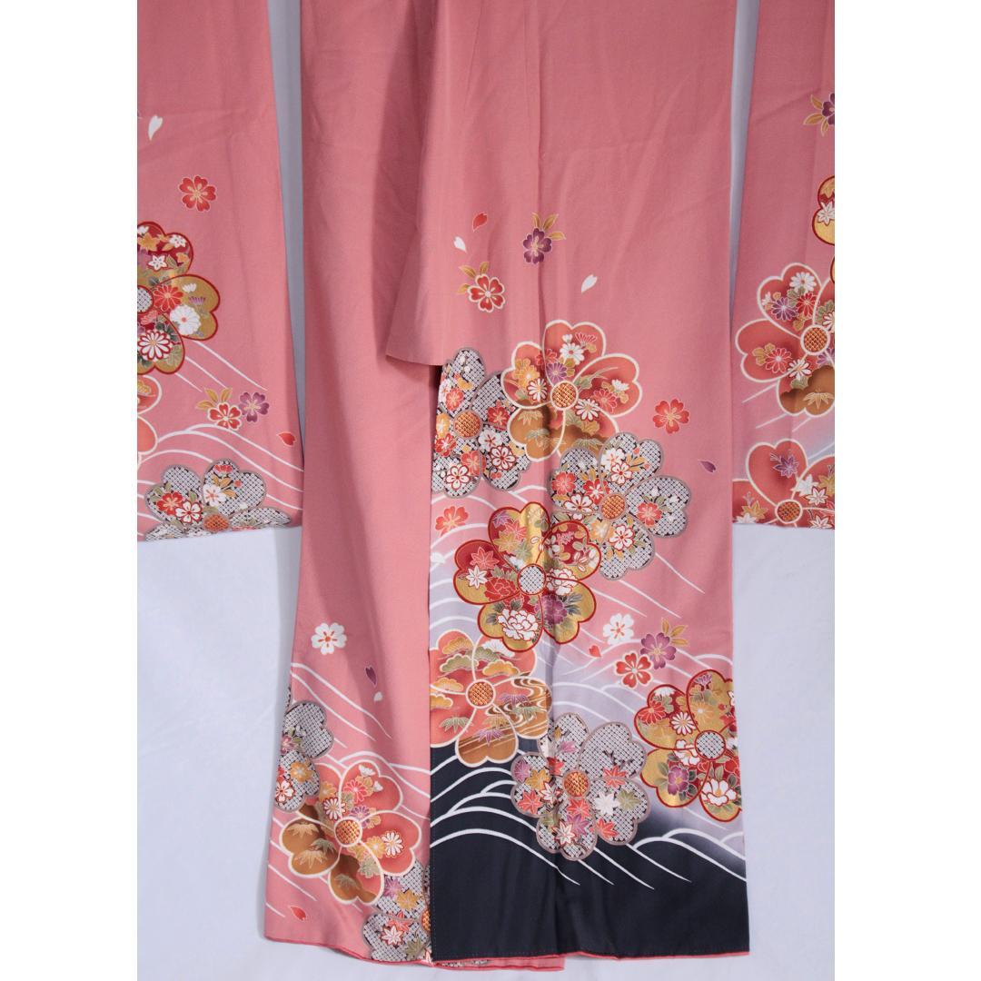 成人式振袖4点セット＋オマケピンク桃色振袖帯揚げ帯締め重ね衿PM27