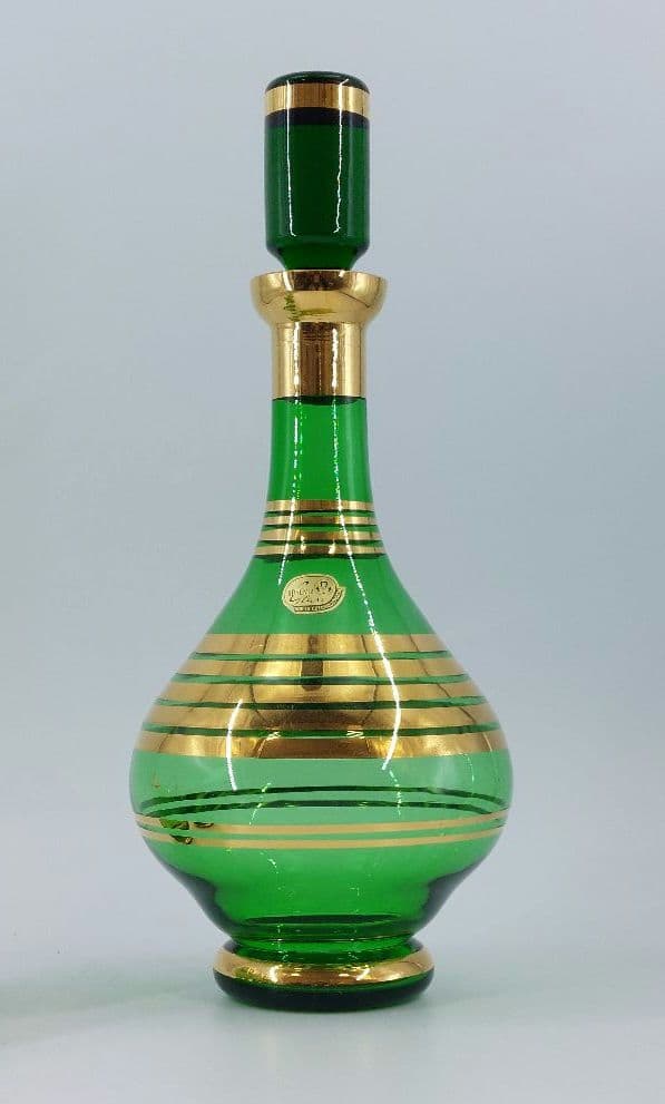 ボヘミアCrystal デキャンタ・ショットグラス(ミニ)セット グリーン