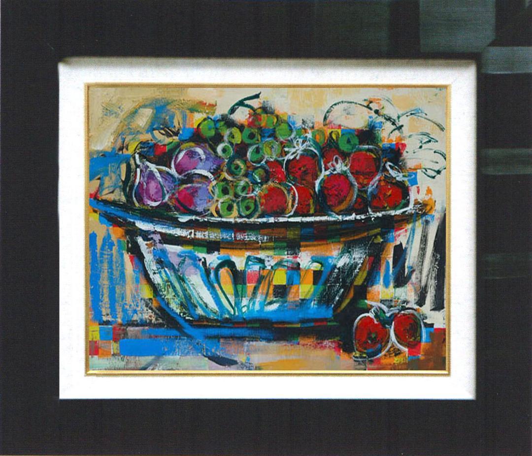 油絵 菅家令子 絵 絵画 インテリア uF6-120209 静物 フルーツ