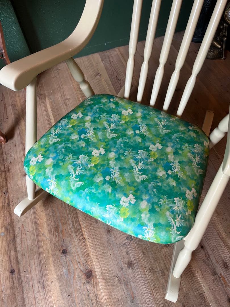 鳥取家具 ロッキングチェア 花柄 インテリア 昭和レトロ 当時物