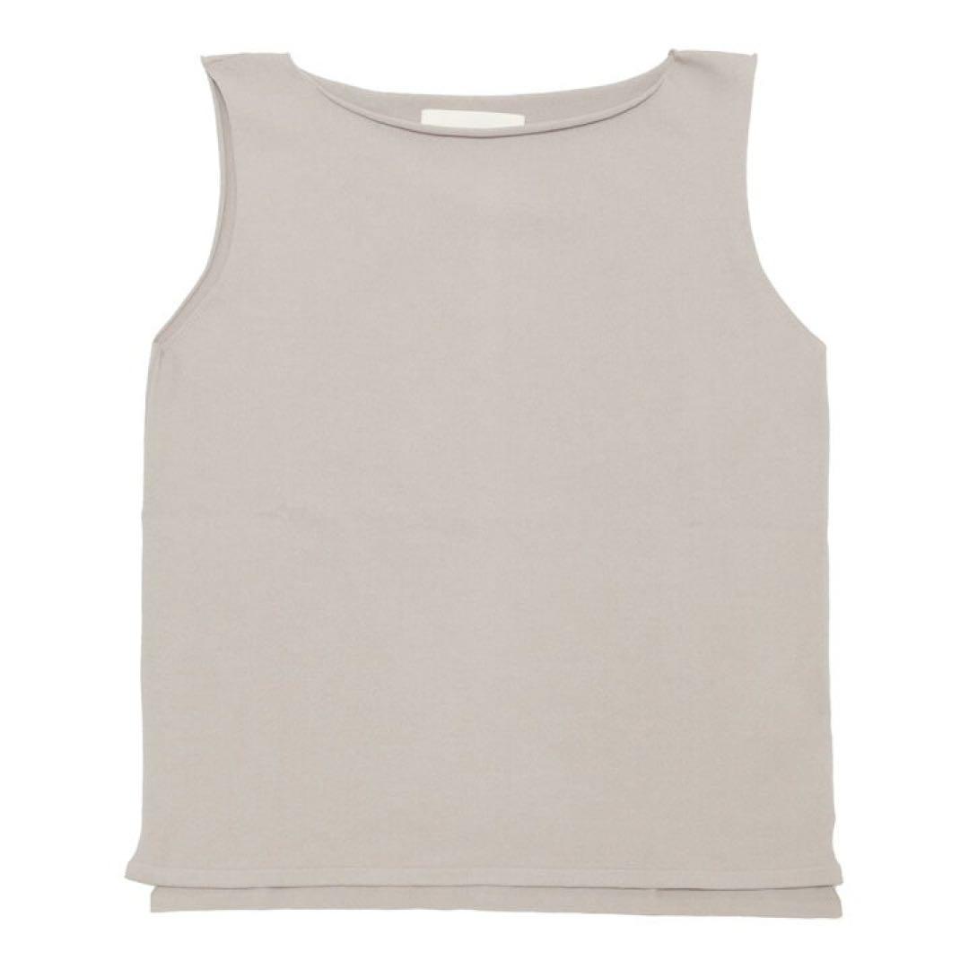evam eva エヴァムエヴァ コットンスリーブ　M グレージュ　タンクトップ