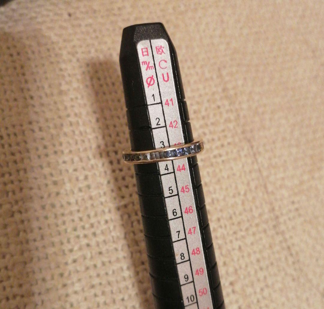 K18YG【3号】グラデーションカラーサファイア フルエタニティ ピンキーリング