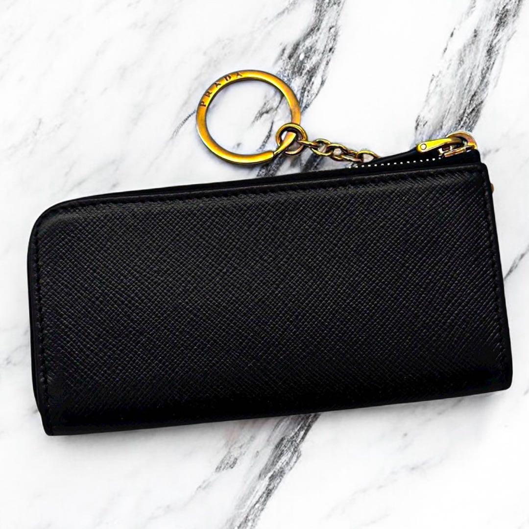 美品 プラダ サフィアーノ ケース 財布 小銭入れ キーケース コンパクト