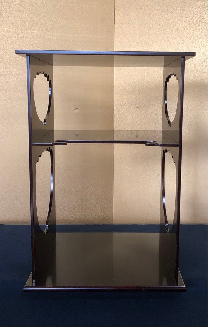 《R》茶道具 溜塗 水指棚 塗師表恵 共箱　260126く1