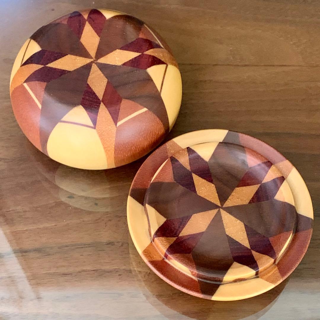 伝統工芸 箱根 寄木細工 「柿」 小物入れ