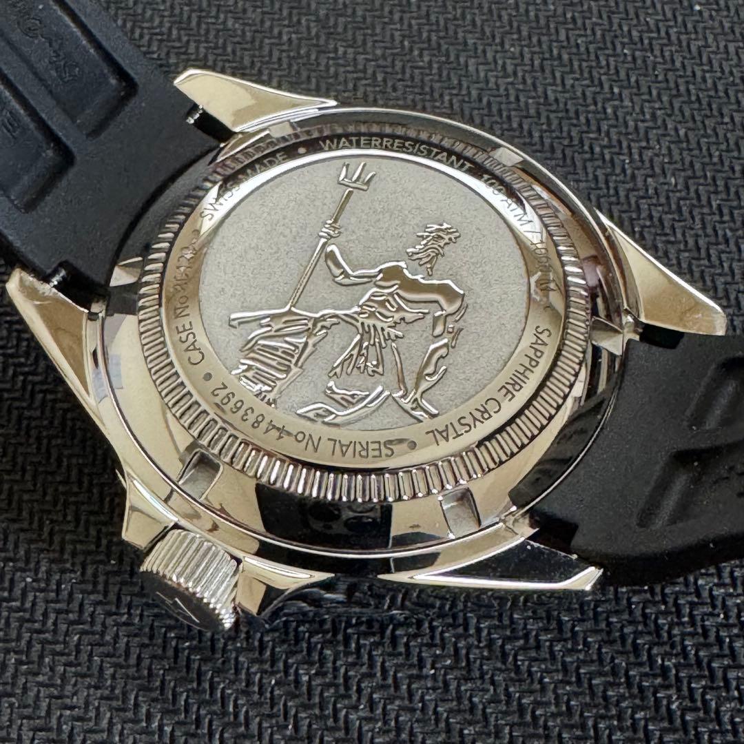 EDOX　エドックス　スカイダイバーネプチュニアン　NEWロゴ　ブラック　美品