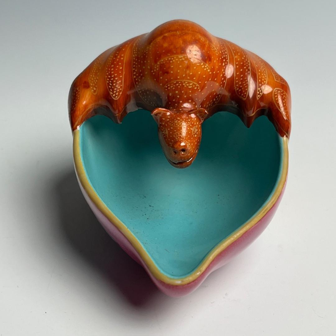 粉彩福寿紋洗 蝙蝠 桃 乾隆年製 款 中国美術 中国古玩