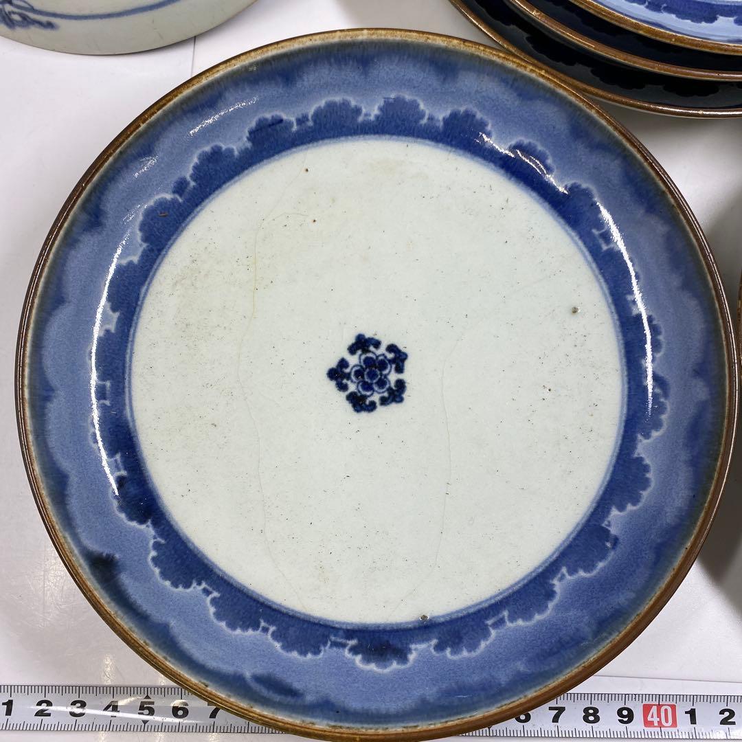 古伊万里 七寸皿19点 木箱付 東Y7-0220①タエチ