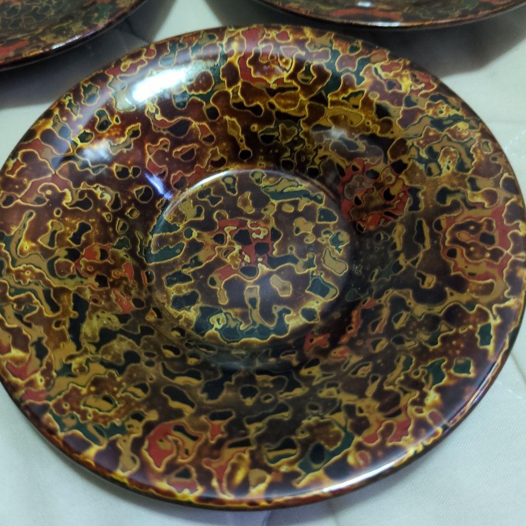 蔵出し　美品　津軽塗　茶托　５枚セット　12.5ｃｍ