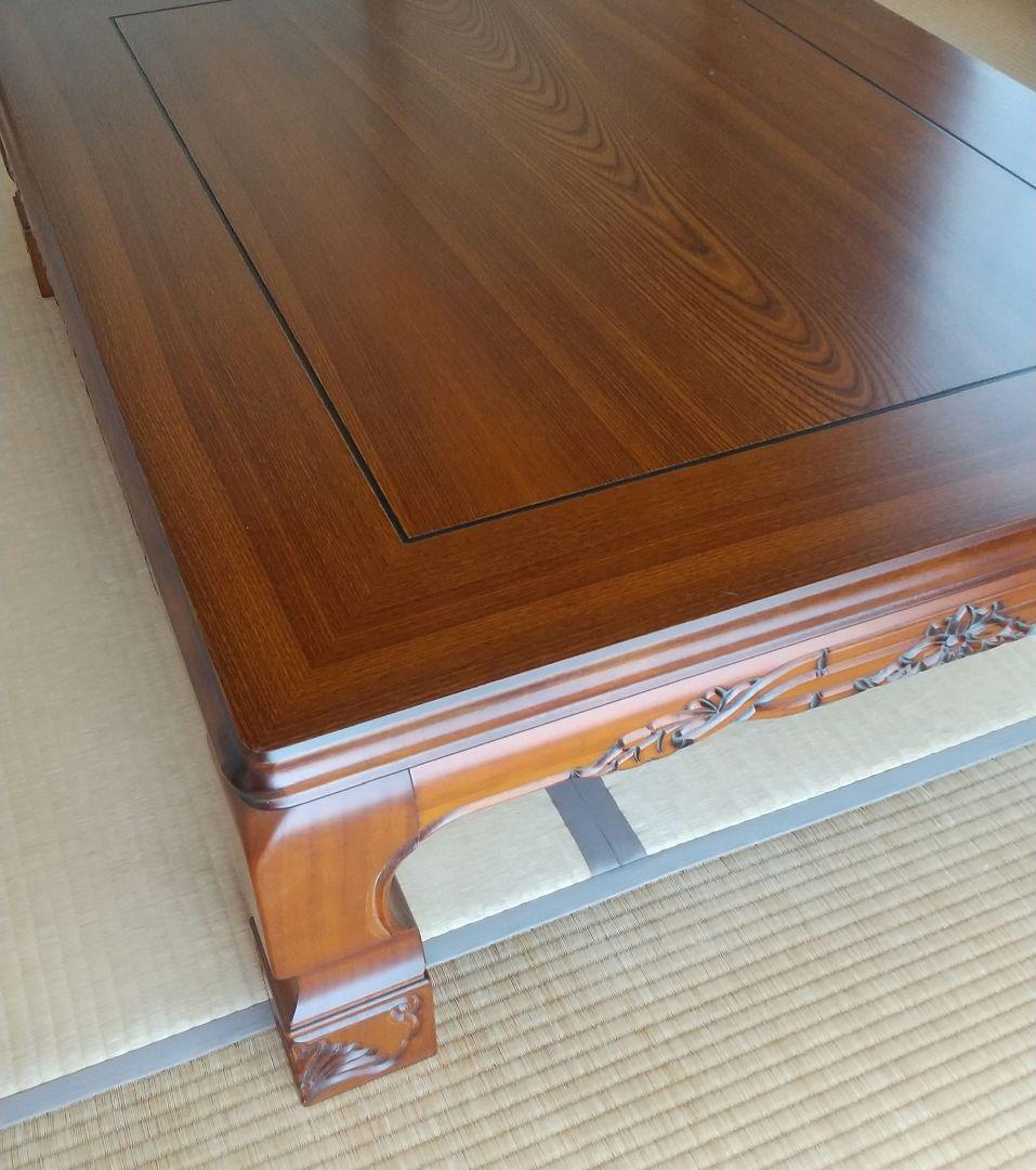 香川県漆器工業協同組合 彫刻入り木製座卓