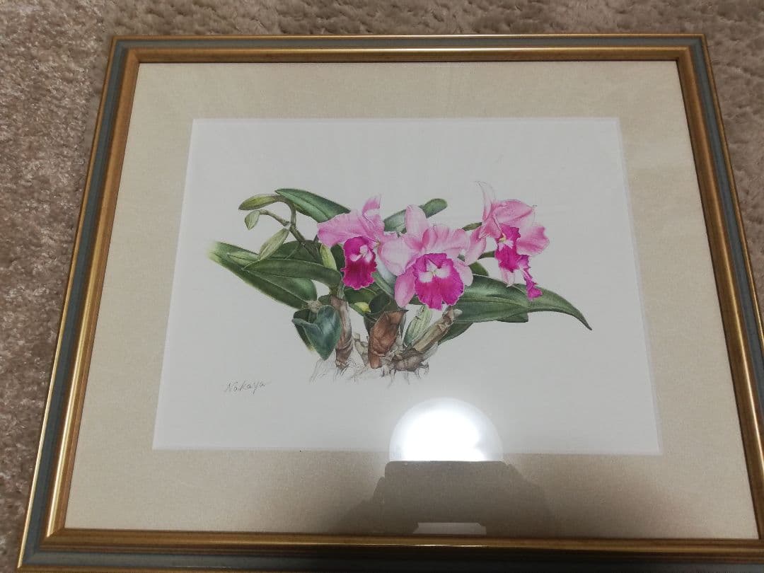 水彩絵画『カトレア』中谷道江作