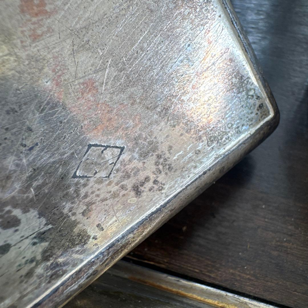 金属製編み目模様　タバコ盆