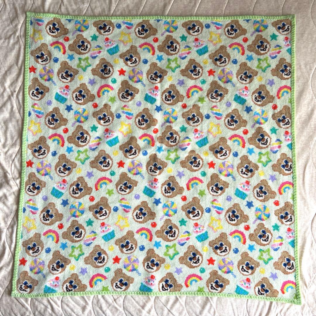 ラブラリーバイフェイラー　プティバス　ハッピーポップニコ ハッピーポップニコ ハンカチ(ペールグリーン×グリーン): LOVERARY BY