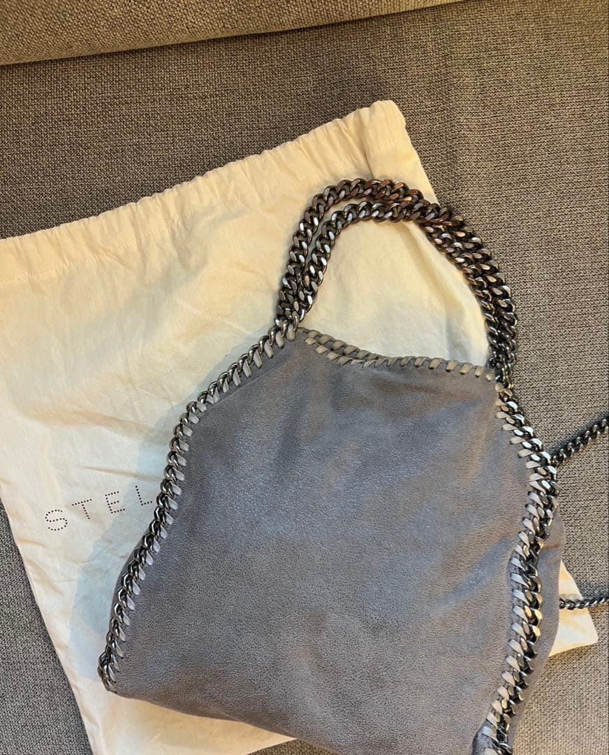 【大人気】ステラマッカートニーファラベラ グレー スエード ショルダーバッグ