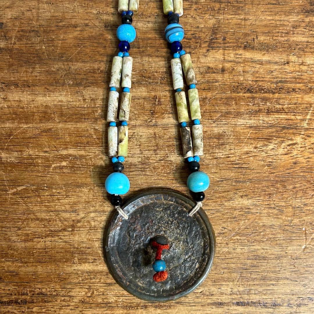 骨董品 アイヌ タマサイ 首飾り シトキ アイヌ玉 蜻蛉玉 ネックレス