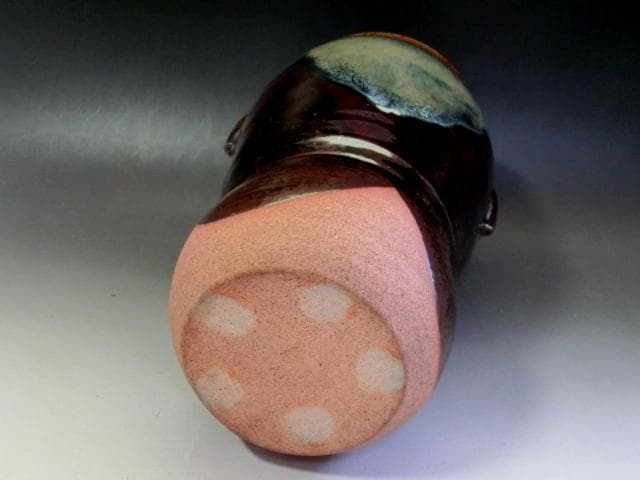 水指■朝鮮唐草 細水指「香舟作」お茶道具 水さし 耳付き 漆器蓋 時代物 骨董■